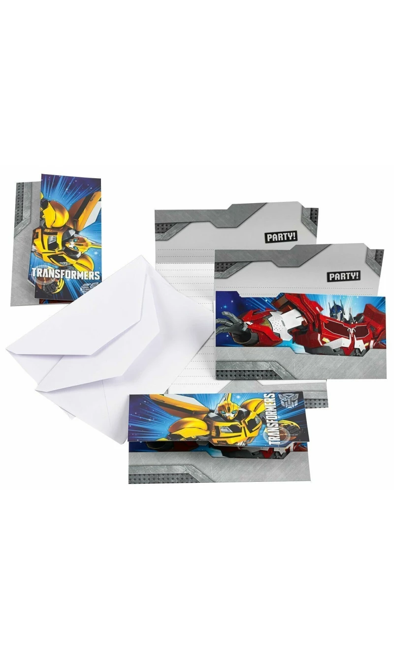 Transformers Invitations with Envelopes - 6pk