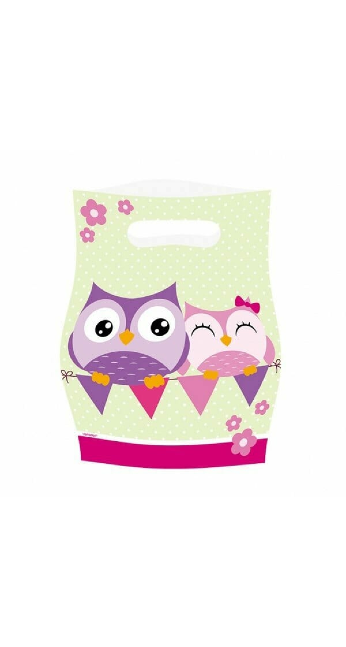 Owl Plastic Party Bags - 8pk