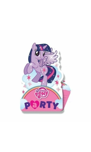 My Little Pony Invitations with Envelopes 9cm x 15cm - 8pk