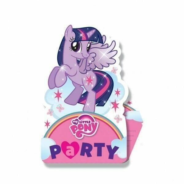 My Little Pony Invitations with Envelopes 9cm x 15cm - 8pk