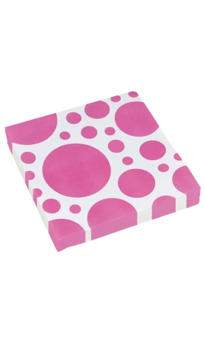 Bright Pink Dots - 20 x Lunch Napkins