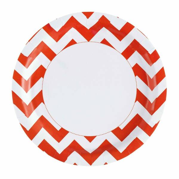 Orange Peel Chevron - 8 x Paper Plates 22.8 cm