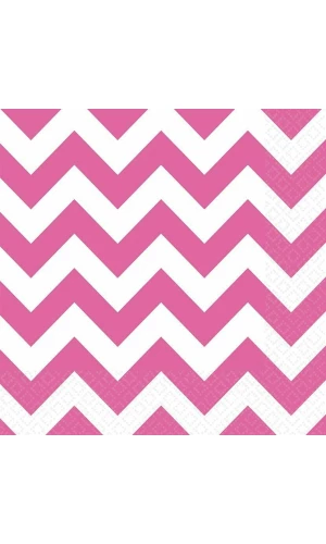 Bright Pink Chevron - 20 x Lunch Napkins
