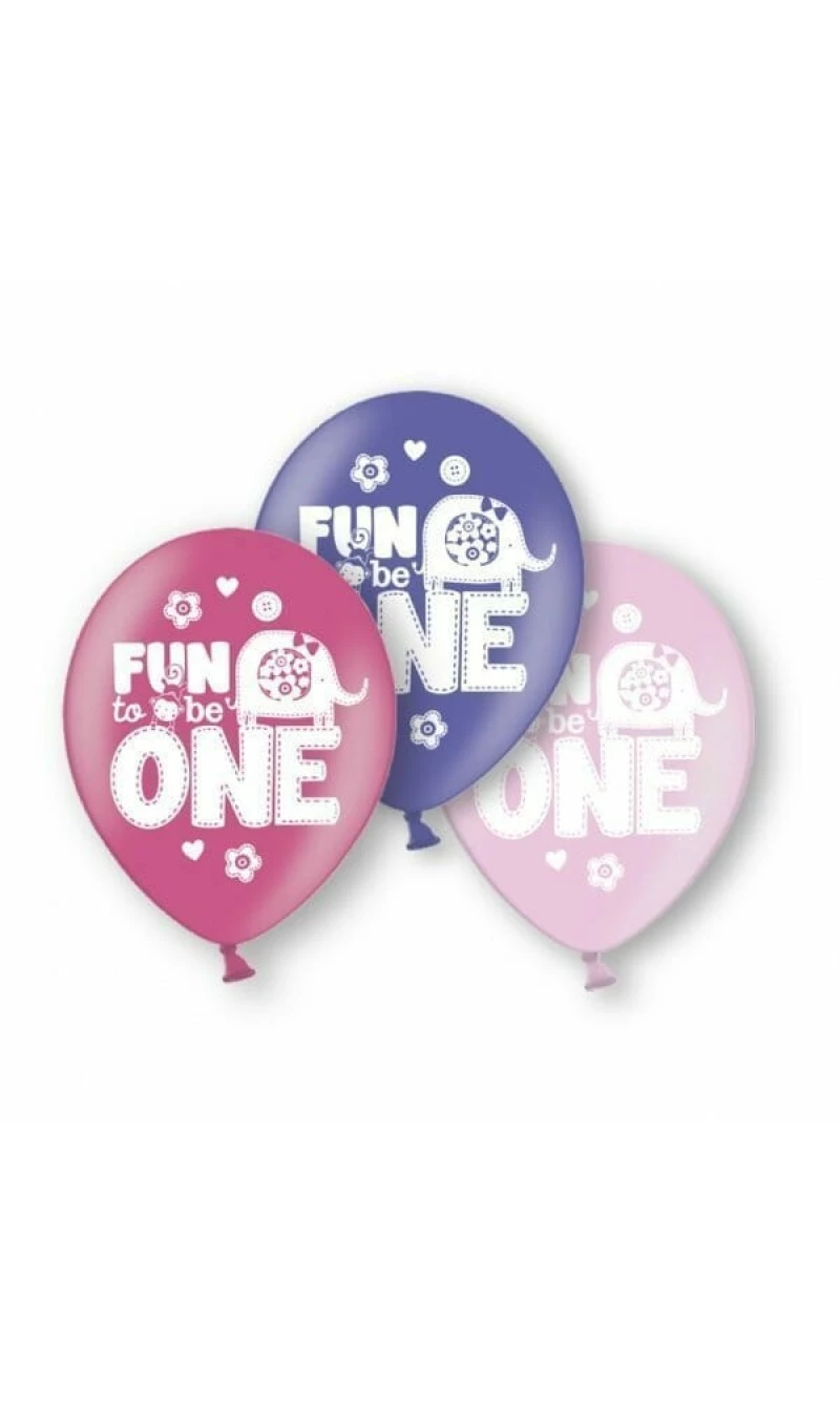 Fun to be One Printed Birthday Latex Balloons - 6 pk