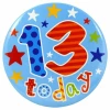 Jumbo Badge -  13 Today (SE) Blue - 15cm