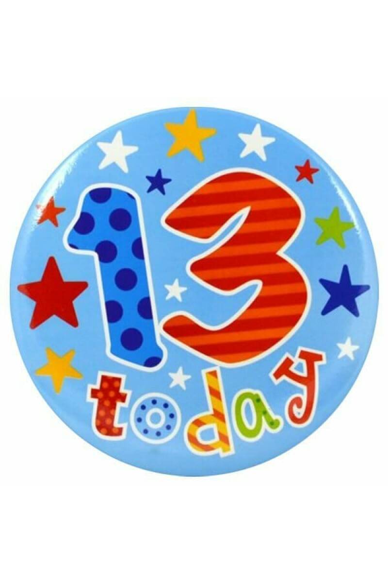 Jumbo Badge -  13 Today (SE) Blue - 15cm