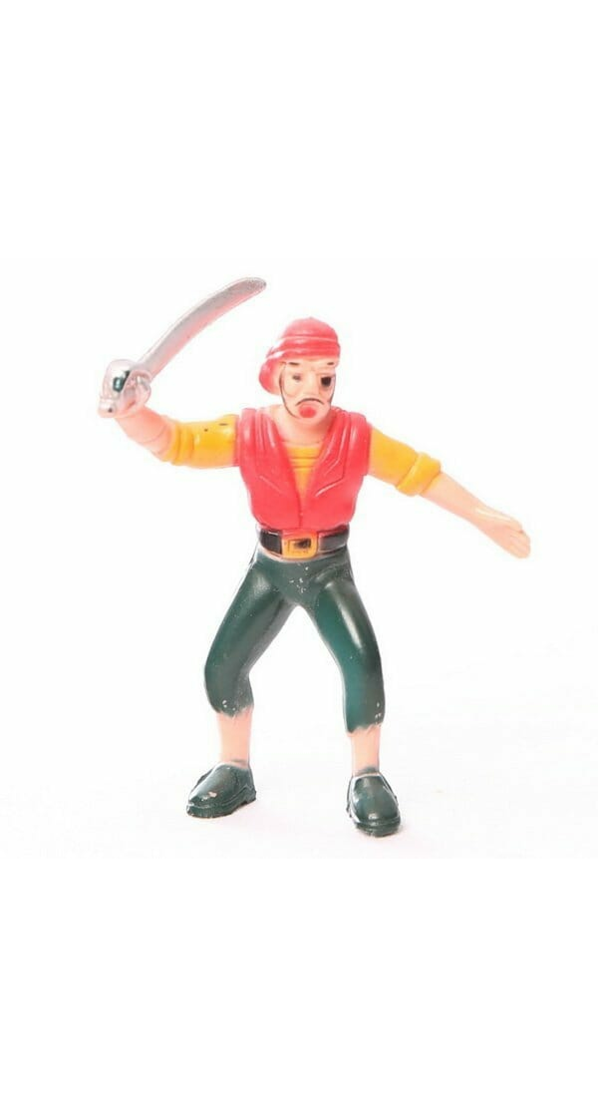 Pirate Red with Sword Plastic Cake Topper - 6cm
