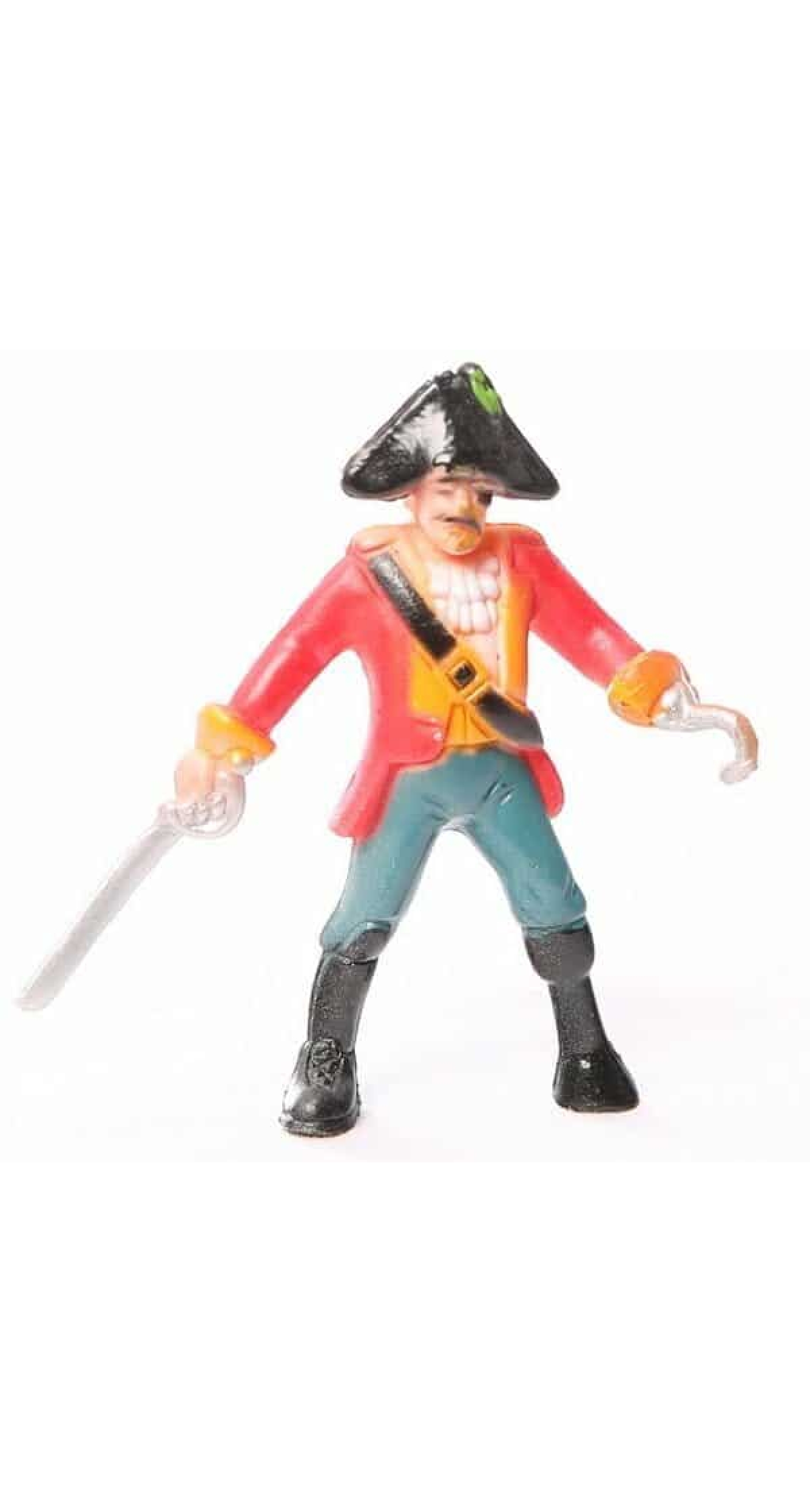 Pirate with Hook & Sword Plastic Cake Topper - 7cm