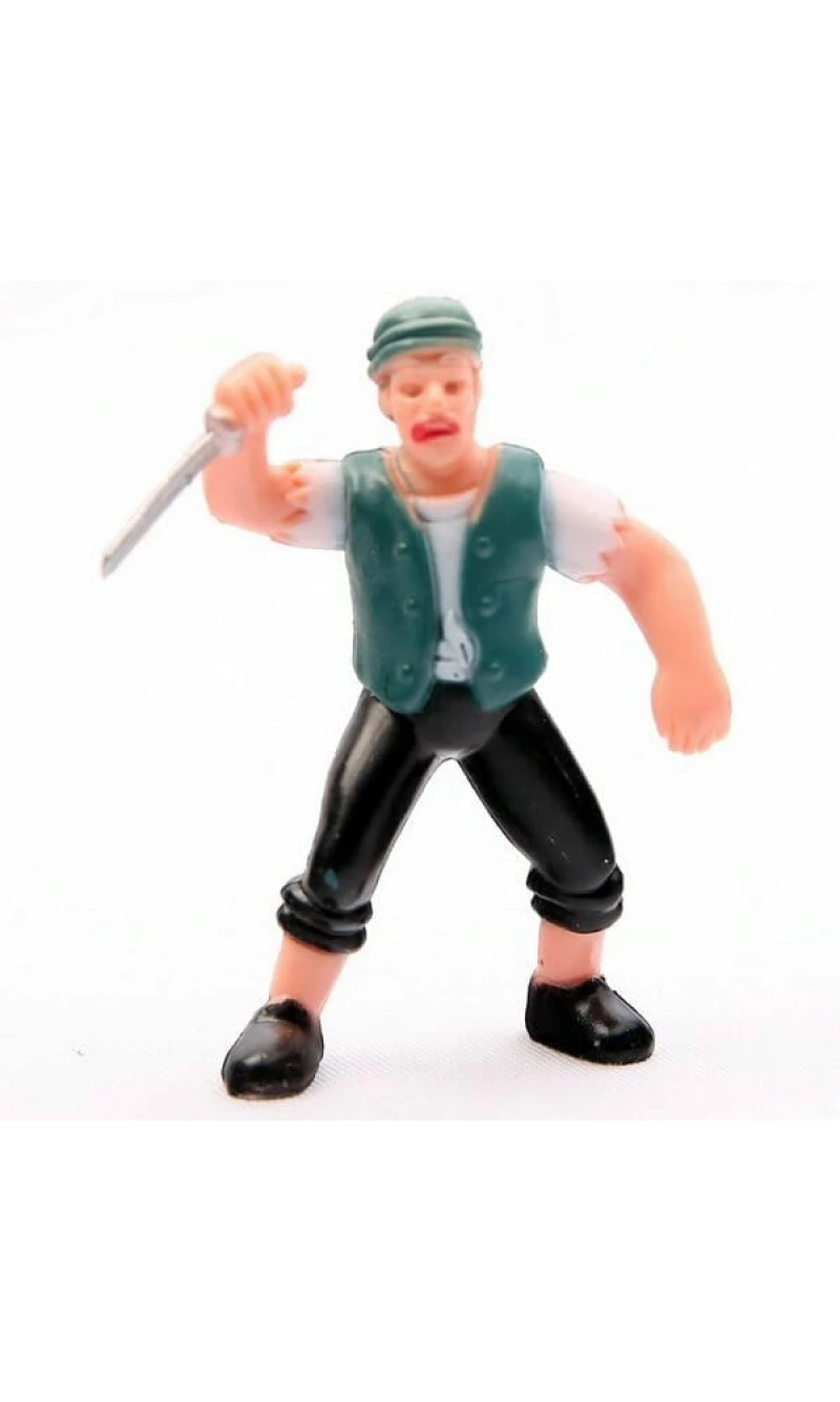 Pirate with Knife Plastic Cake Topper - 6cm