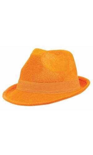 Orange Gangster Hat (Fedora) - Adult One Size