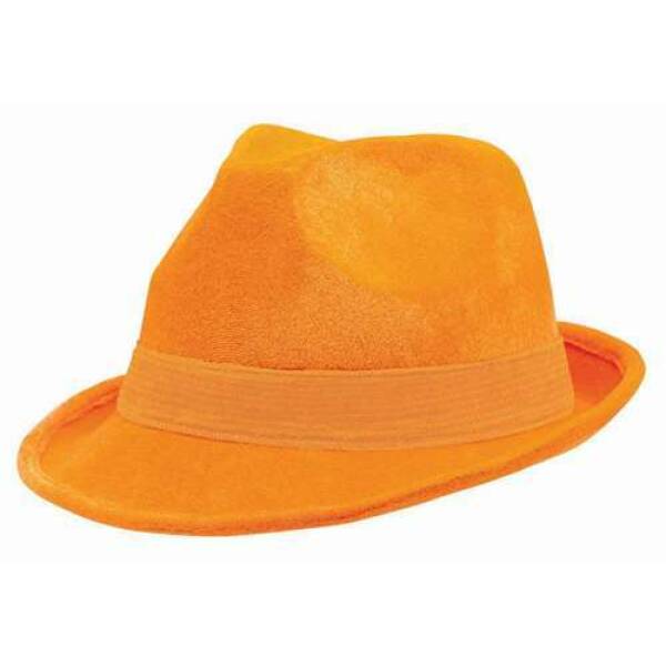 Orange Gangster Hat (Fedora) - Adult One Size