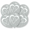 25th Anniversary Silver Latex Printed Balloons 11" - 6pk