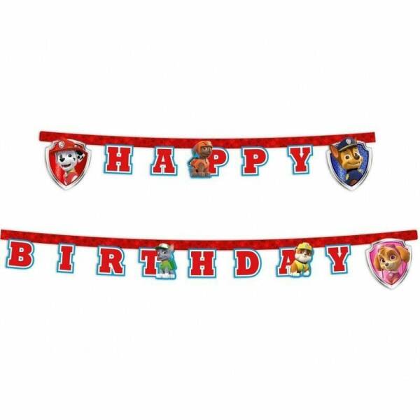 Paw Patrol - Ready For Action Happy Birthday Die-cut  Banner - 2mt