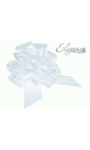 Pull Bow Organza White - 50mm