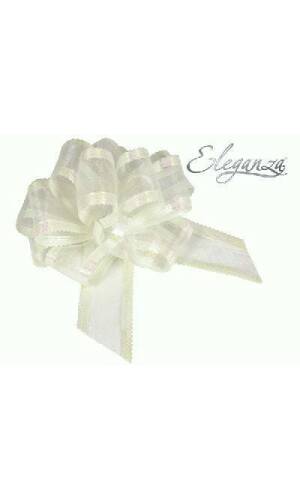 Pull Bow Organza Ivory - 50mm
