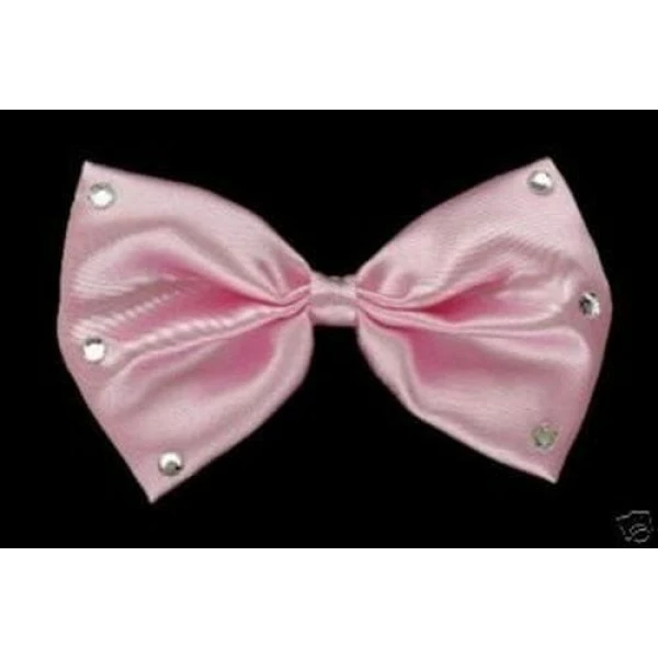Bow Tie Pretty Pink with Diamante Stones