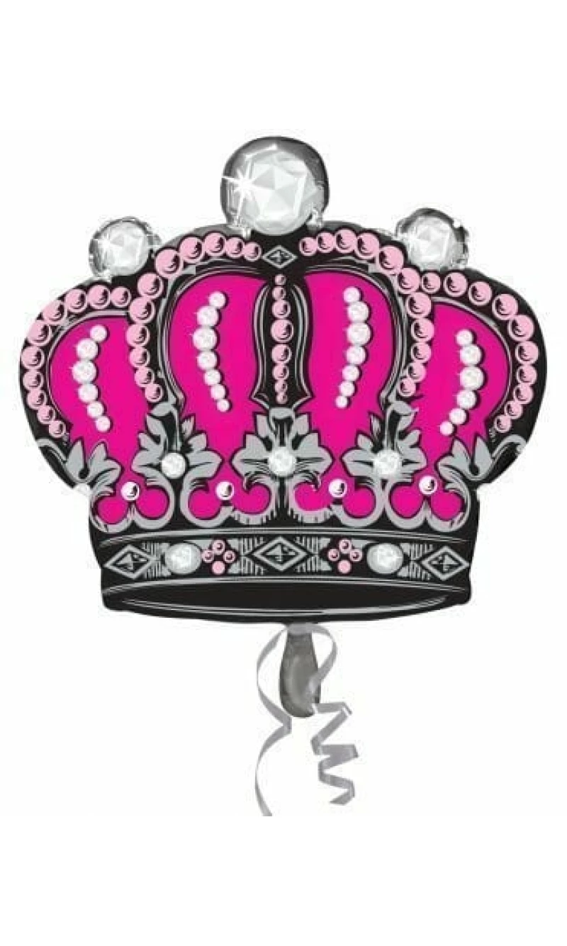Diamond Crown Pink Super Shape Foil Balloon 25'' x 26'' (64cm x 66cm)
