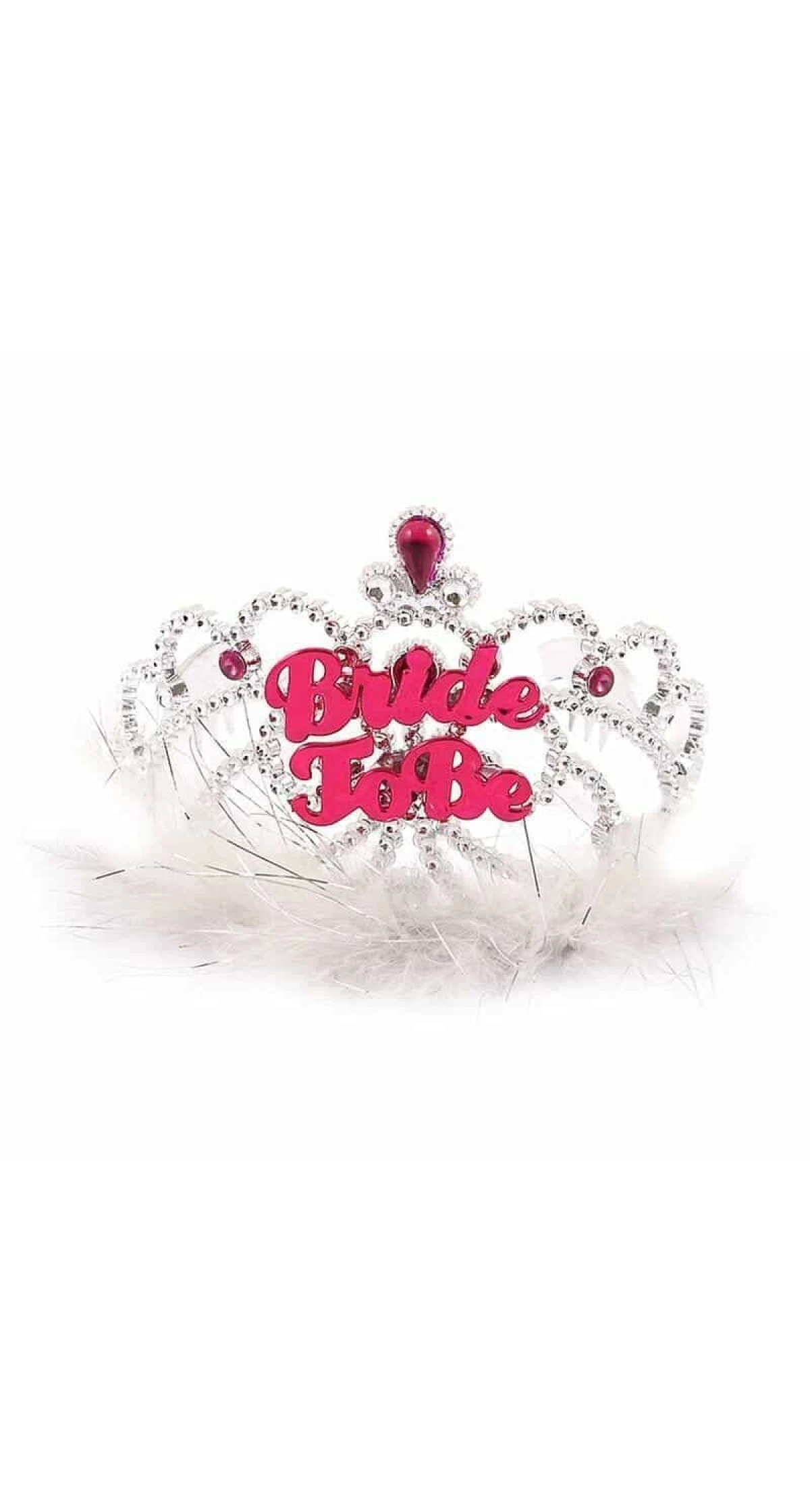 Tiara Bride to Be with White Fur - Adult One Size