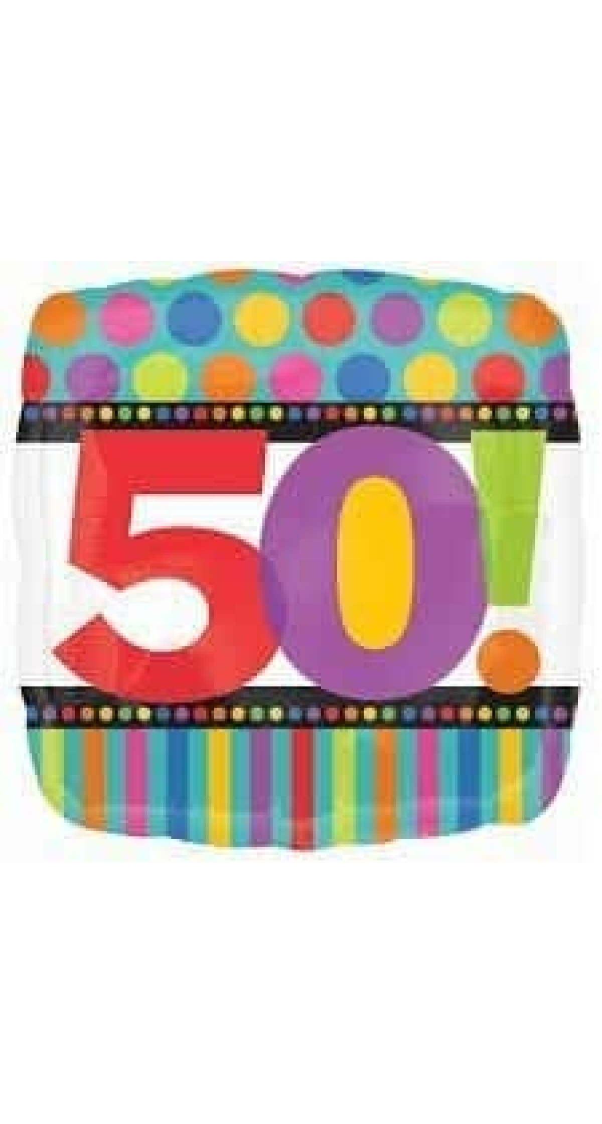 Birthday No.50 Dots & Stripes 18'' Foil Balloon (43cm)