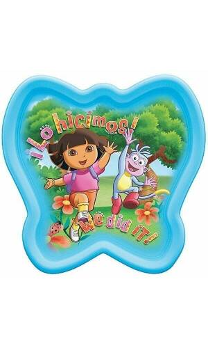 Dora The Explorer Blue Plastic Toddler Plate - 20cm x 20cm