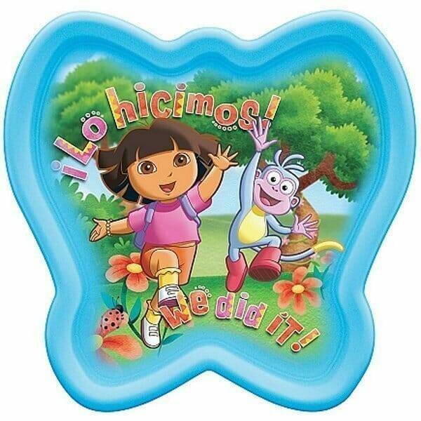 Dora The Explorer Blue Plastic Toddler Plate - 20cm x 20cm