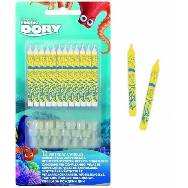 Finding Dory Birthday Candles  - 12 candles & 12 holderspk