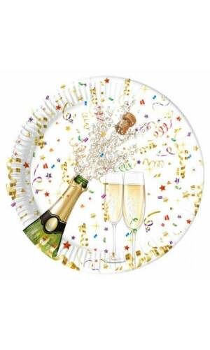 Sparkling Celebration Metallic Paper Plates Large 23cm - 8pk