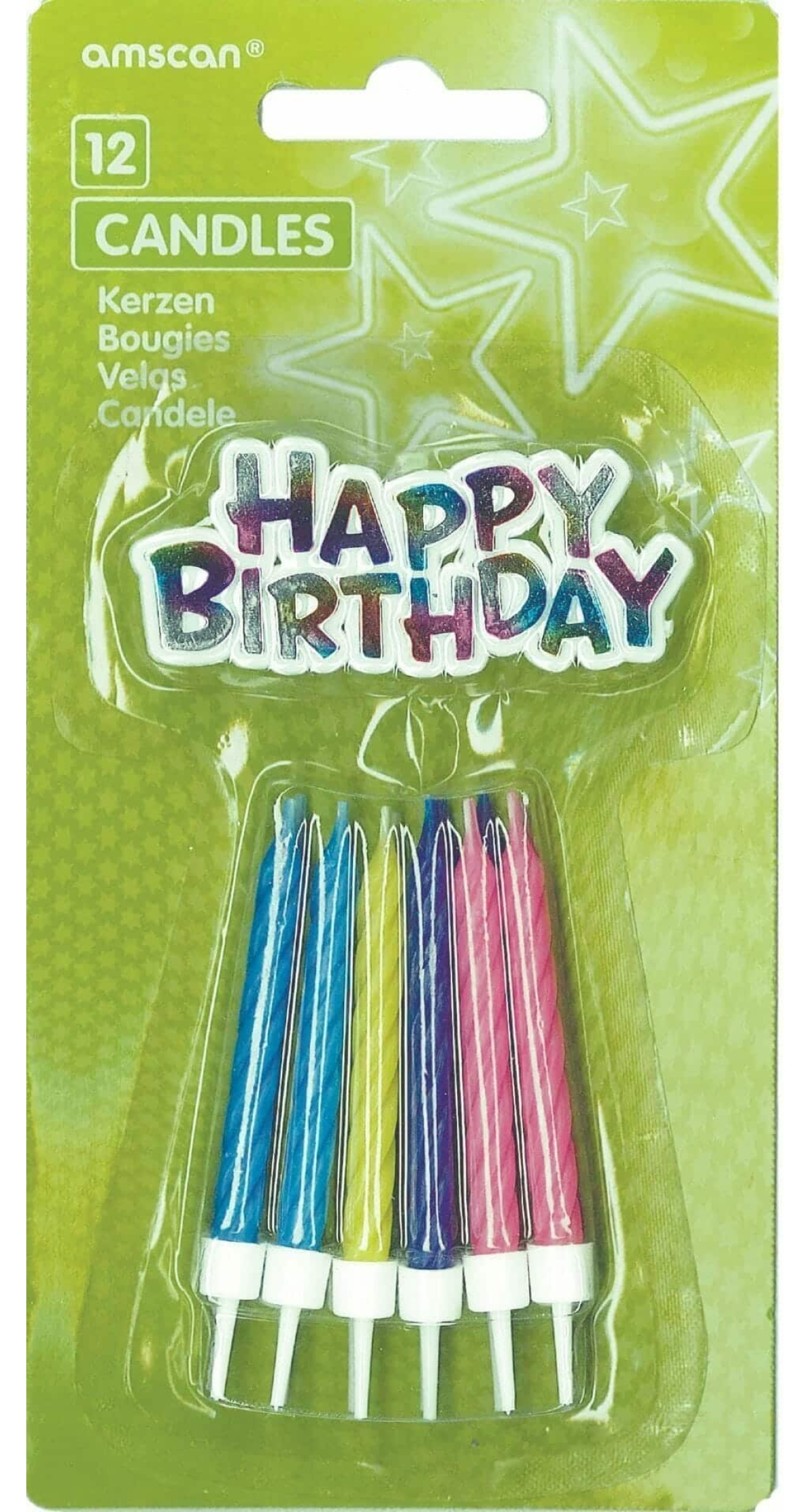 Candles Birthday with Holders - 12pk