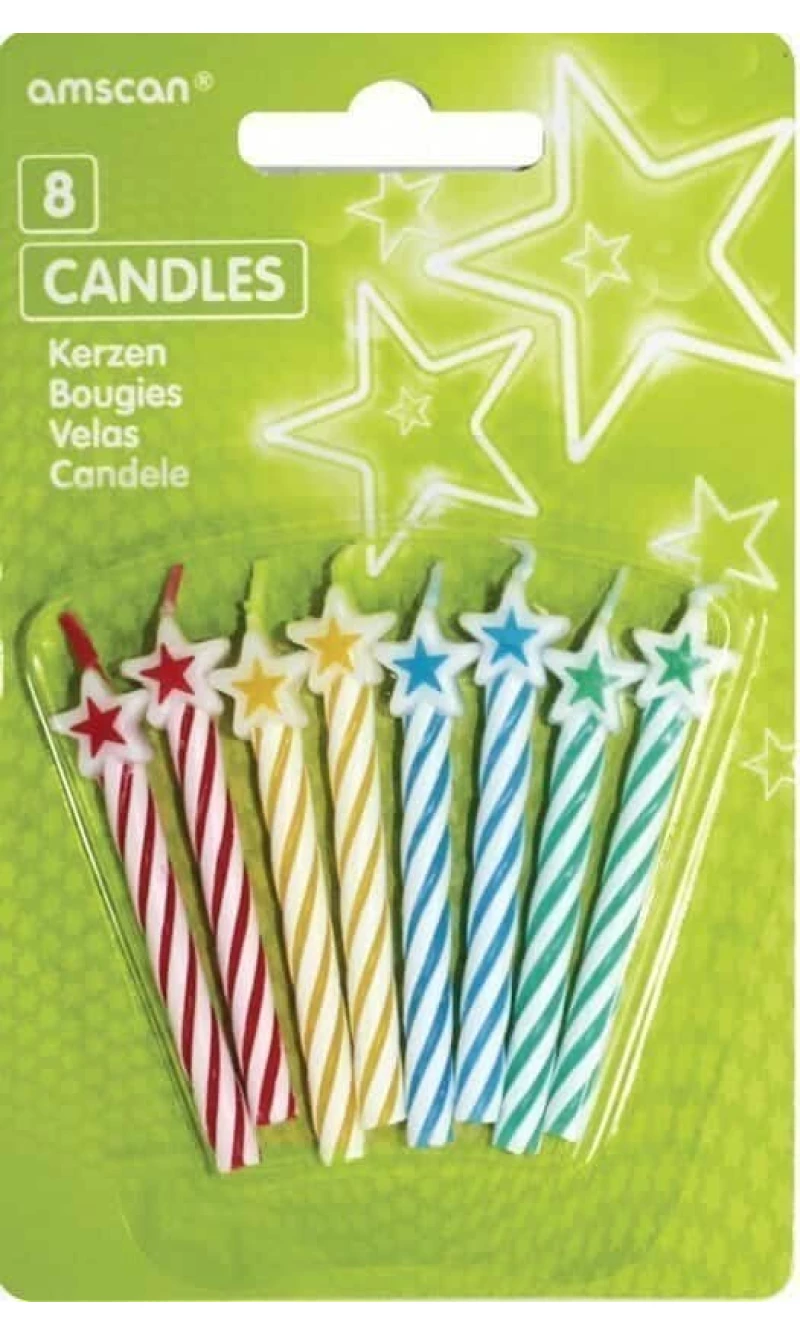 Candles Assorted with Star - 8pk