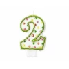 Candle Number 2 Green - 7cm