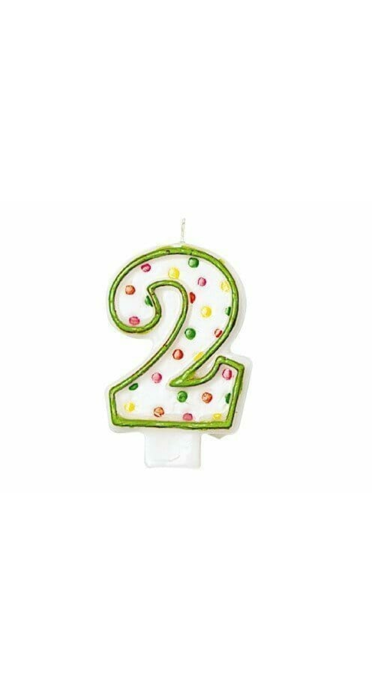 Candle Number 2 Green - 7cm