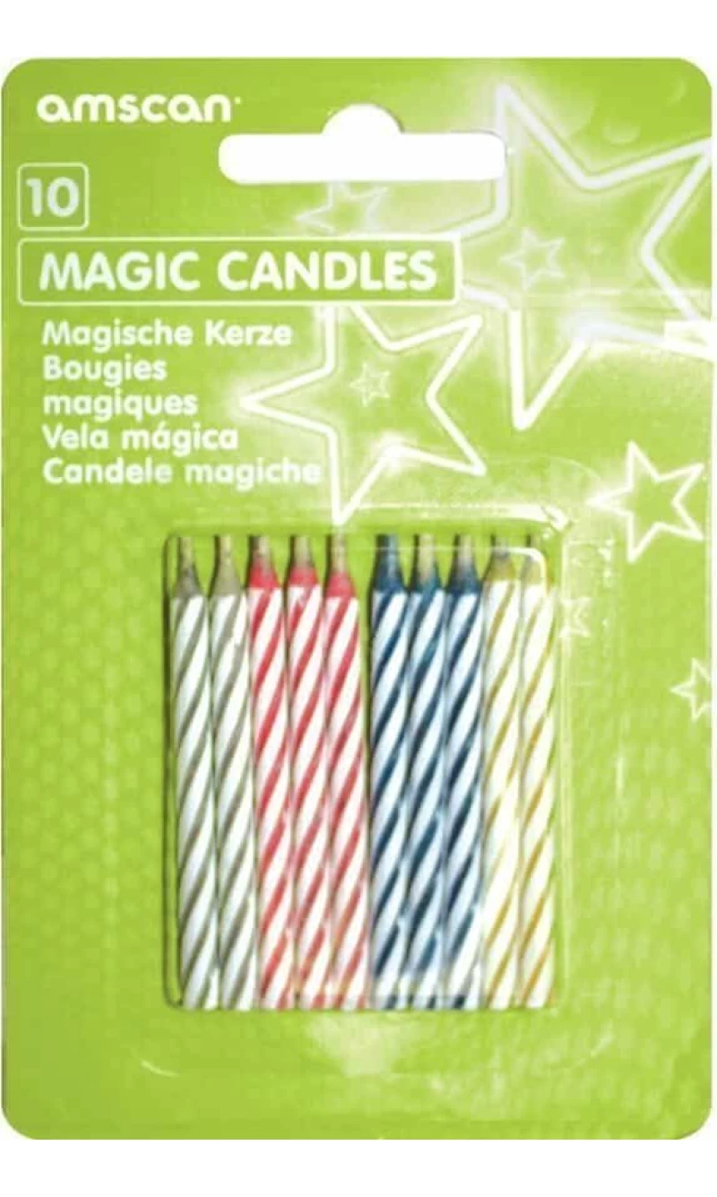 Magic Relighting Candles Assorted Colours - 10pk