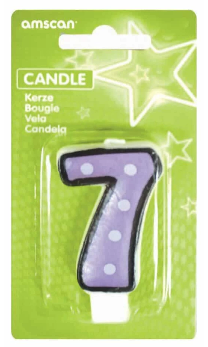 Candle Number 7 Purple - 7cm