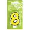 Candle Number 8 Yellow - 7cm