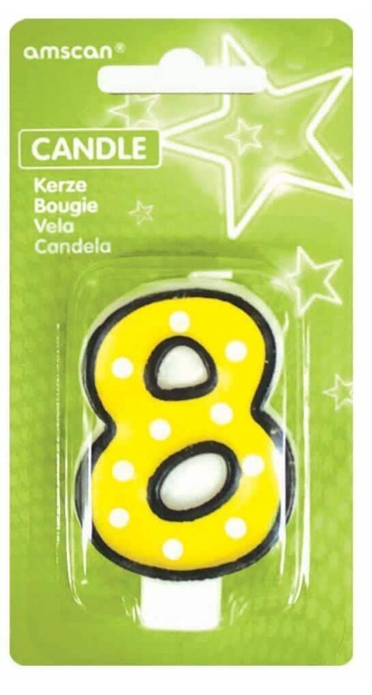 Candle Number 8 Yellow - 7cm