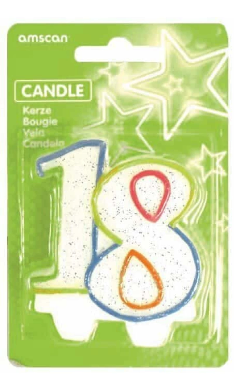 Candle Number 18 - 8cm x 6.5cm