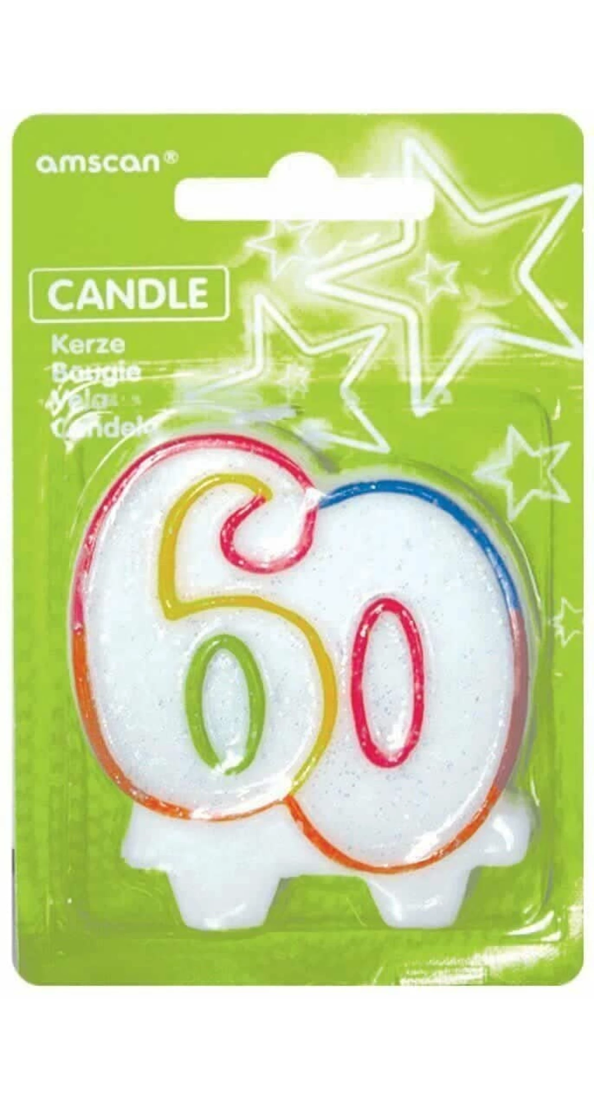 Candle Number 60 - 8cm x 6.5cm