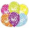 40th Birthday Assorted Printed Latex Balloons 11" -  6pk