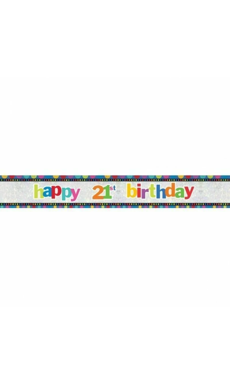Foil Banner Happy 21st Birthday