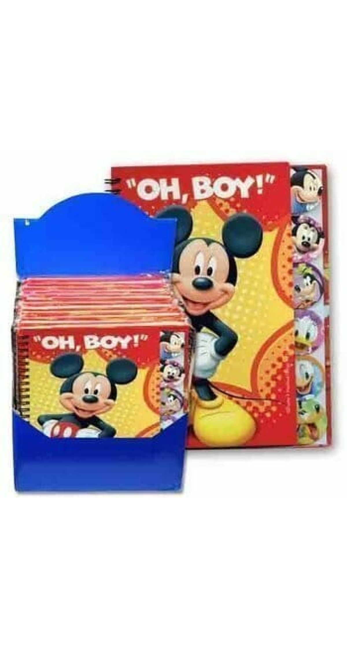 Mickey Mouse Oh, Boy! Assorted Colours Spiral Notebook - 23cm x 18cm