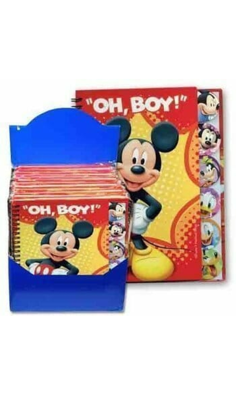 Mickey Mouse Oh, Boy! Assorted Colours Spiral Notebook - 23cm x 18cm