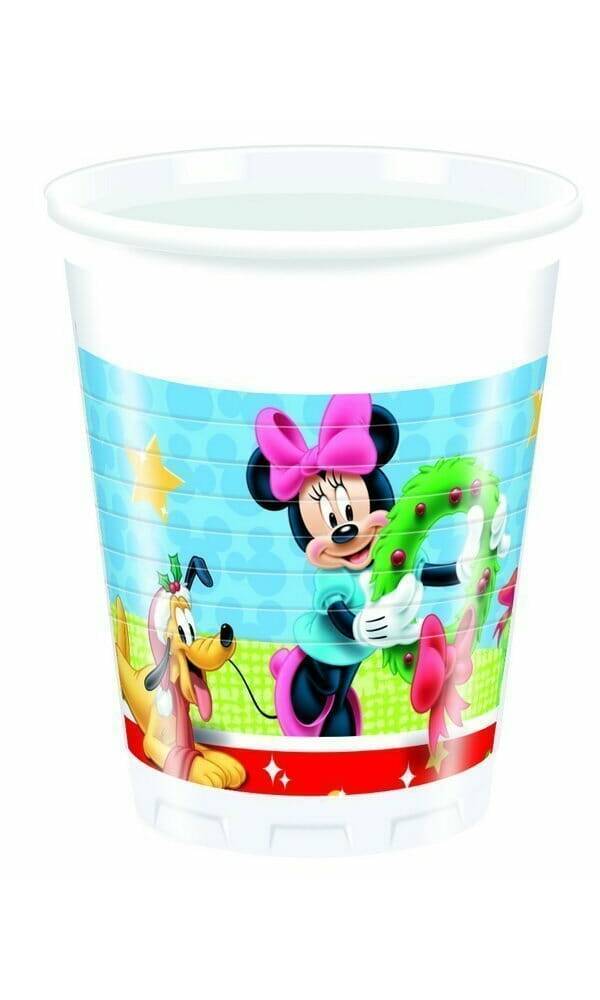 Mickey Christmas Time Plastic Cups 200ml - 8pk