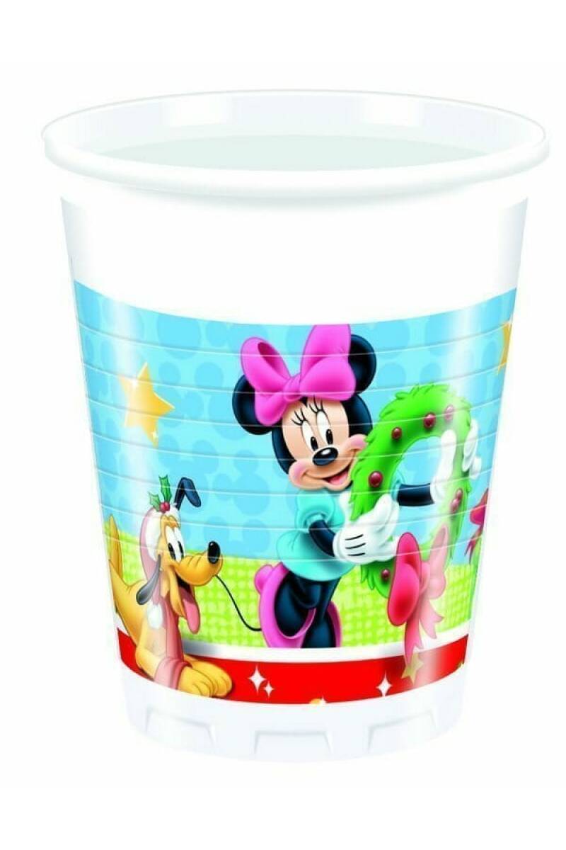 Mickey Christmas Time Plastic Cups 200ml - 8pk