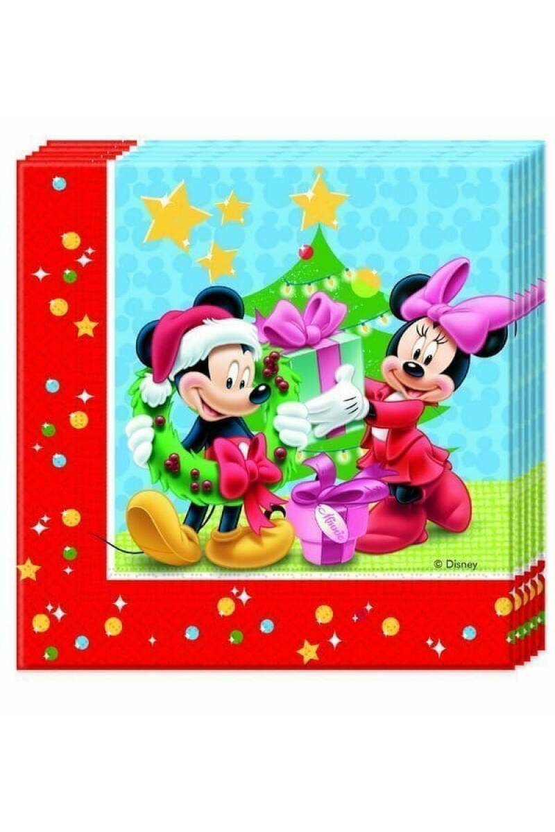 Mickey Christmas Time Two-Ply Paper Napkins 33x33cm - 20pk