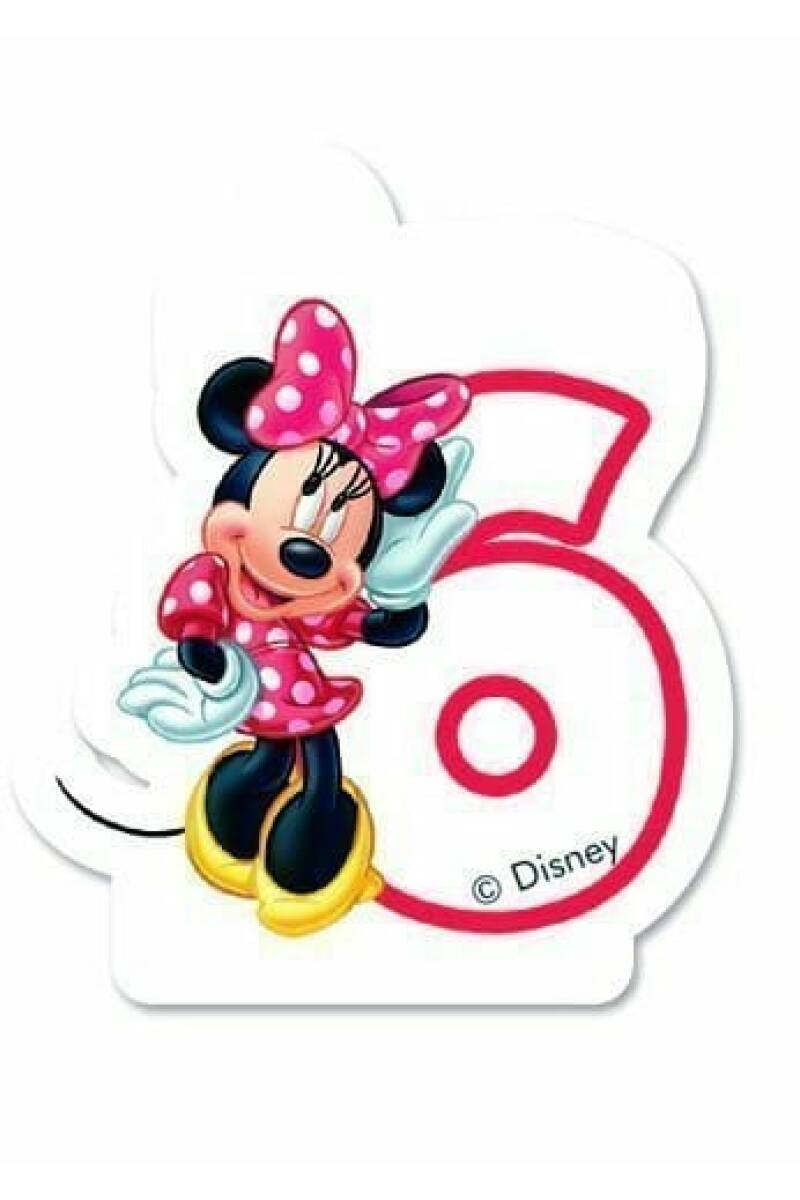 Disney Minnie Mouse Birthday Numeral Candles No 6 - 1pk