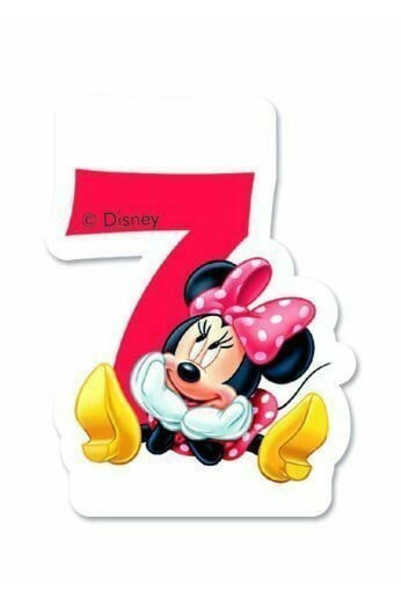 Disney Minnie Mouse Birthday Numeral Candles No 7 - 1pk