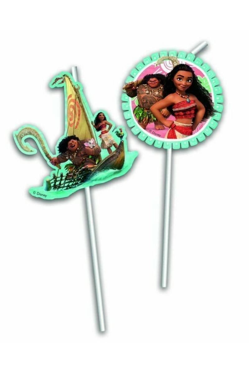 Moana Medallion Flexi Drinking Straws  - 6pk