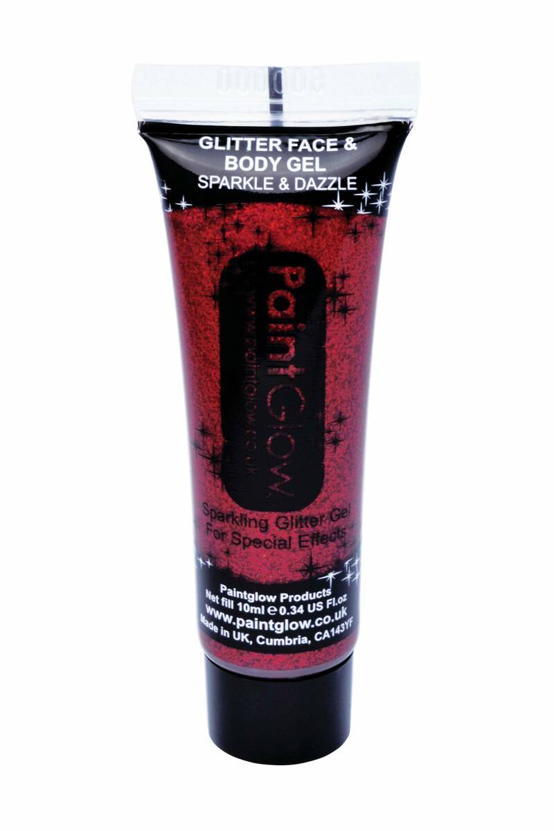 Neon UV Glitter Face & Body Paint Maroon - 10ml