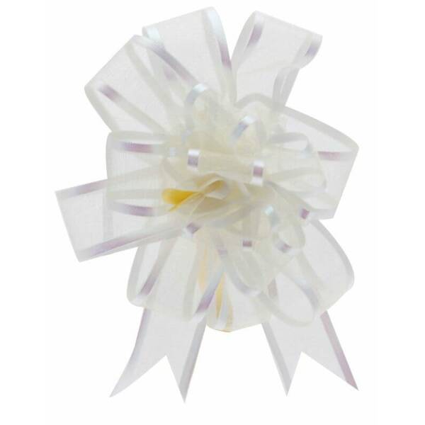 Organza Pull Bow Ivory 25mm - 1pk