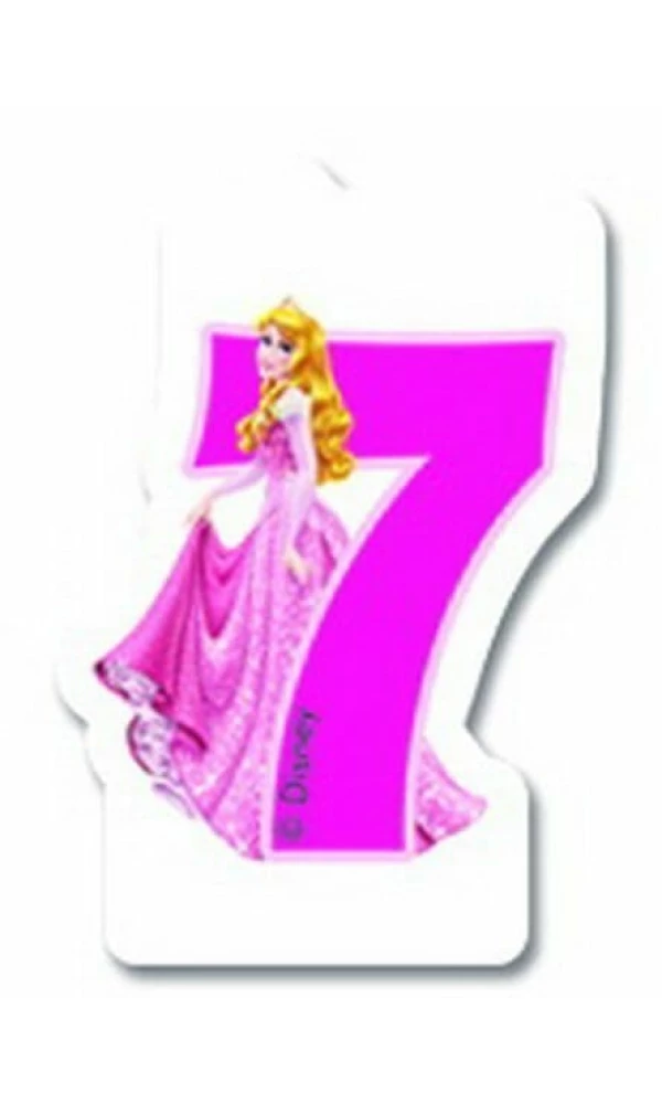 Disney Princess  Birthday Numeral Candles No 7 - 1pk